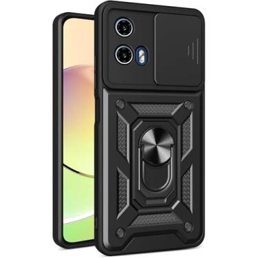 Imagem de Capa Case Moto G34 5G (Tela 6.5) Shield Slider Dupla Camada Com Stand e Anel - Preto