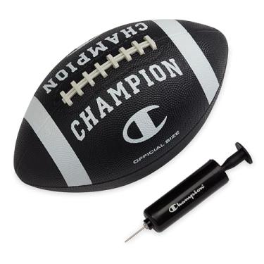 Imagem de Champion Blitz Football (oficial, preto/branco), futebol para todos os climas, aderência aprimorada, capa de borracha durável e cadarços moldados, para esportes ao ar livre e treinamento, inclui bomba