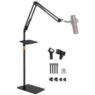 Imagem de Suporte de microfone BILIONE com base ponderada, suporte de chão para 