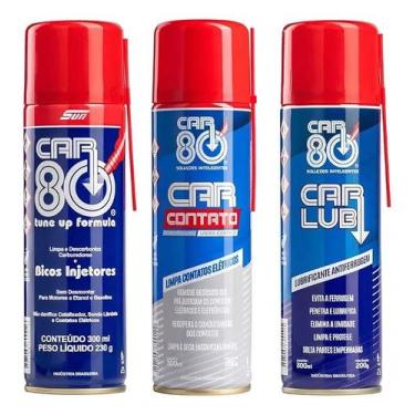 Imagem de Kit Car80 Descarbonizante  Limpa Contato  Desengripante