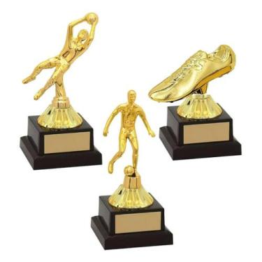 Imagem de Kit Com 3 Troféus Jogador + Goleiro + Chuteira Vitória