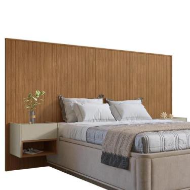 Imagem de Cabeceira Florença para Cama de Casal e Queen com 2 Mesas de Apoio - C