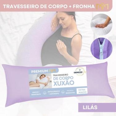 Imagem de Travesseiro de Corpo Xuxão 135x45cm Antialérgico Fibra Siliconada Conf