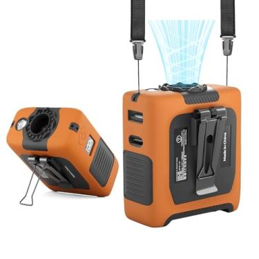 Imagem de Ventiladores de cintura portáteis Ventilador pessoal vestível para local de trabalho ao ar livre, viagens, acampamento, ventiladores de pescoço pessoais 10.000 mAh, recarregável, ajuste de 5