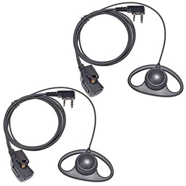 Imagem de Fone de ouvido Walkie Talkie para Baofeng UV-5R BF-F8HP UV-82 AR-152 BF-888S UV-82HP Retevis RT22 RT21 H-777 RT68, fone de ouvido de rádio bidirecional com microfone e gancho em forma de D para rádios