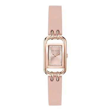 Imagem de Ted Baker Relógio feminino Tessye com pulseira de couro rosa (modelo: BKPTTS4029I), rosa