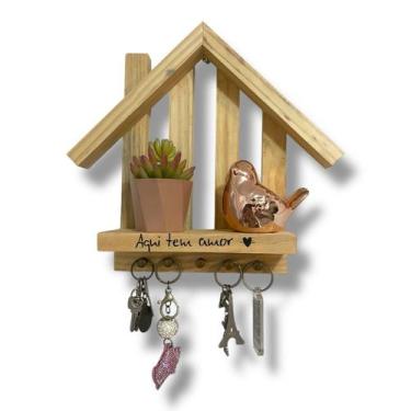 Imagem de Porta Chaves Casa Média Com Prateleira Moderna - Oliva Store