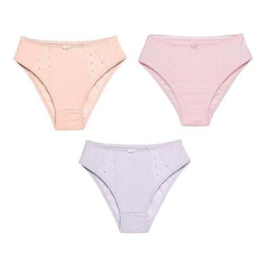 Imagem de 6 Calcinhas Luminate 0189 Laise Bordada Rosa Pessego Branco, P, Sortid