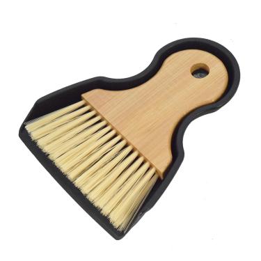 Imagem de BSMstone Conjunto de mini vassoura e pá de lixo portátil com alça de bambu pequena vassoura de migalhas para casa, banheiro, cozinha, interior de carro, escritório, áreas para animais de estimação