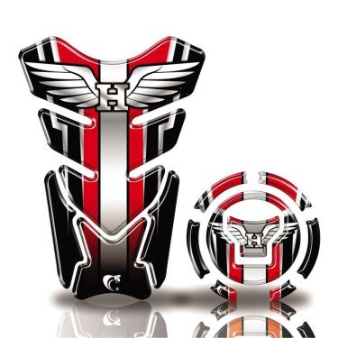 Imagem de Kit Protetor Tanque Adesivo Moto Honda Acima 2018 Vermelho Vermelho