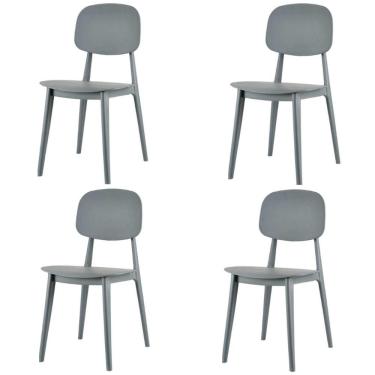 Imagem de Kit 4 Cadeiras Cátia Rivatti Em Polipropileno Cinza