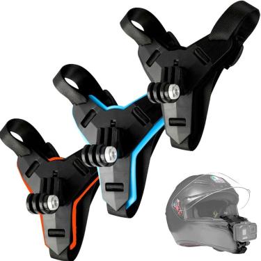 Imagem de Fivela com Adaptador Capacete Queixeira para GoPro e Similares Cor Azul