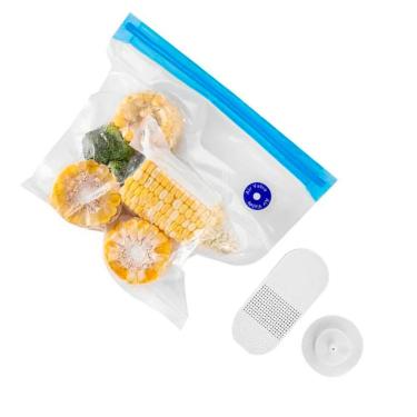 Imagem de Seladora Vacuo 2 Em 1 Automatica Comida Roupas Bomba De Ar Saco Reutilizavel Multiuso