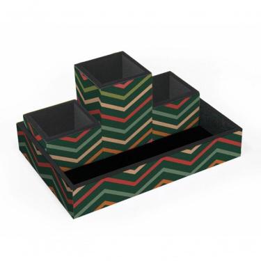 Imagem de Organizador De Mesa 4 Pecas Kraft Zigzag