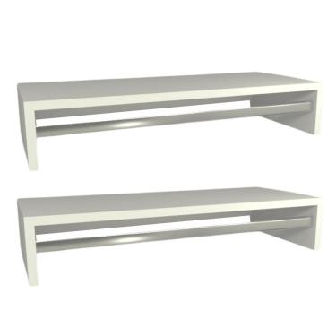 Imagem de Kit 2 Cabideiros De Parede Suspenso 60x25x11,5 Branco