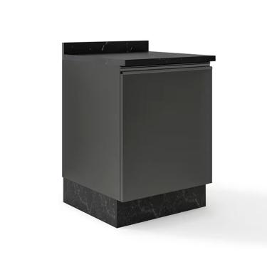 Imagem de Balcão Bartira Línea Com 1 Porta E 1 Prateleira 60cm Largura Grafite