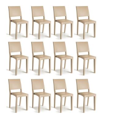 Imagem de Conjunto 12 Cadeiras Hydra Plus 84,4x53,5x40,6cm Capuccino