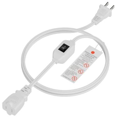 Imagem de Plugrand Cabo De Extensão 6 Pés Com Interruptor Liga/Desliga, Plugrand, Polarizado 2 Pinos Liga/Desliga Em Linha, 12 A, 125 V Para Carregadores/Lâmpadas/Adaptadores Energia Etc., 16 Awg, Branco