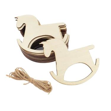 Imagem de Xonzmmk Pacote Com 30 Cavalinhos De Balanço Madeira 4" Recortes Inacabados, Enfeites Para Pendurar, Etiquetas Presente Artesanato Faça Você Mesmo, Projeto Decoração Festa Em Casa