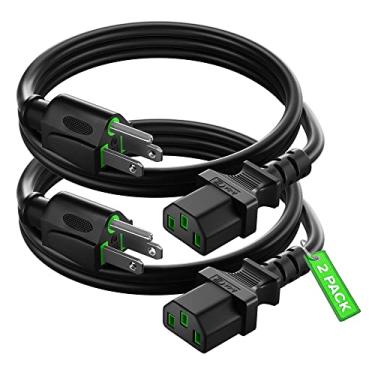 Imagem de Maximm Pacote Com 2 Pés De Cabo Alimentação Universal Para Monitor Computador, C13 Monitor, Pc, Desktop, Impressora, Scanner, 16 Awg Nema 5-15P Iec13 - Certificado Pela Ul