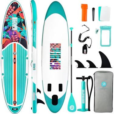 Imagem de Niphean Prancha inflável de stand up paddle com acessórios SUP, deck de EVA antiderrapante, pranchas infláveis de 10'6'' para adultos e jovens de todos os níveis de habilidade