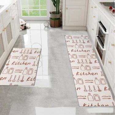 Imagem de Jogo Tapete Cozinha Antiderrapante 48x60 48x120 Oa Ptk M10 - IDEALIZA,