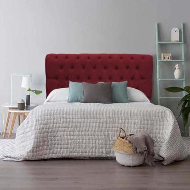 Imagem de Cabeceira Estofada Capitonê Livia 160cm Queen Size Para Cama Box Suede