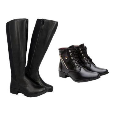 Imagem de kit 2 pares de bota montaria um montaria e um cuturno cano baixo - don