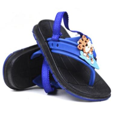 Imagem de Chinelo Casual Infantil Bebê Ajustavel Onça Azul - Poderosa, Azul, 19
