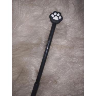 Imagem de Caneta patinha de gato preto e branca -  papelaria da cris 