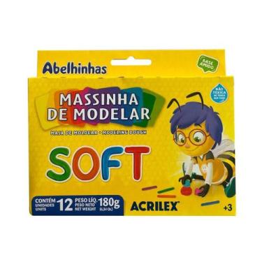Imagem de Massa Modelar C/12 Cores Soft 180grs - Acrilex