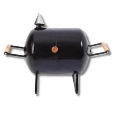 Imagem de Mini Churrasqueira Preta Portátil Camping Carvão Bafo - Genérico