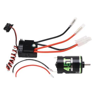 Imagem de Motor ESC combina universal alta torção 540 Motor escovado 60a ESC Kit com rolamento bidirecional Anti -interferência Design de baixo ruído para modificação RC Crawler DIY (45t)