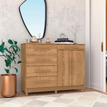 Imagem de Cômoda Sapateira Orion Nature Brisa 5 Gavetas 2 Portas