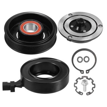Imagem de X AUTOHAUX 1 conjunto de kit de embreagem de compressor AC bobina de polia montagem de compressores de reparo de automóveis para Jeep Liberty 6Cyl 3.7L 2009-2012