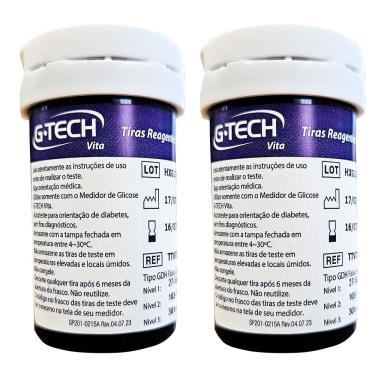 Imagem de Kit Tiras Reagentes Medidor amostra de sangue 100 Unidades G-tech Vita