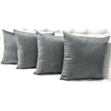 Imagem de Kit 4 Capas De Almofadas Decorativas Suede Lisas 60x60 Super Grande - 