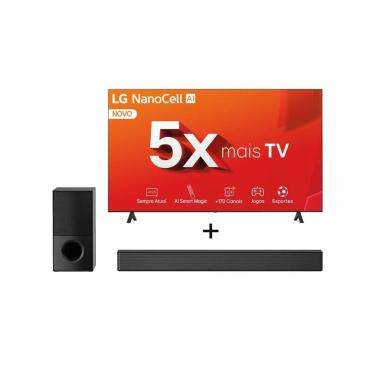 Imagem de Combo LG Smart TV NanoCell AI NANO80 4K de 65 polegadas 65NANO80 + Soundbar SNH5 4.1 canais 600W RMS