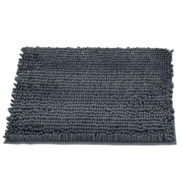 Imagem de Tapete Buettner Microfibra Antiderrapante Chenille Ginko 60cmx90cm Grafite