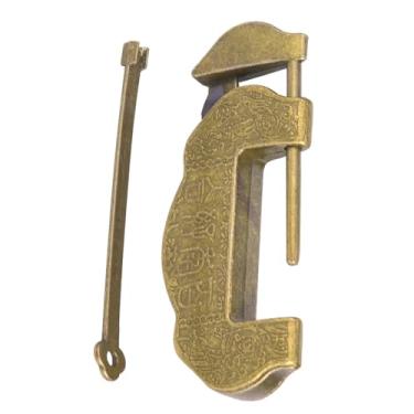 Imagem de Fechadura de armário de porta vintage com borla para Ming Qing Retro - fechadura antiga de liga de zinco (Bronze)