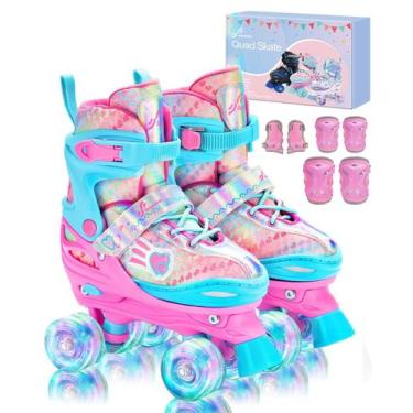 Imagem de Roller Skates Sportneer Kids 4 Adjustable Light Up + Conjunto de equip