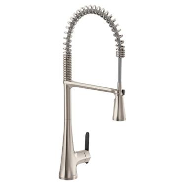 Imagem de Moen Torneira de cozinha S5235SRS Sinema One-Handle Pré-Enxágue com mola de arco, inoxidável resistente a manchas