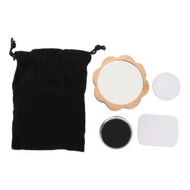 Imagem de Máquina de café espelho Reflexivo Ferramenta de observação de extração rotativa para o escritório em casa Use Material de Ferro de Plástico de Madeira Mosta 7.04 cm de diâmetro (Base de prata)