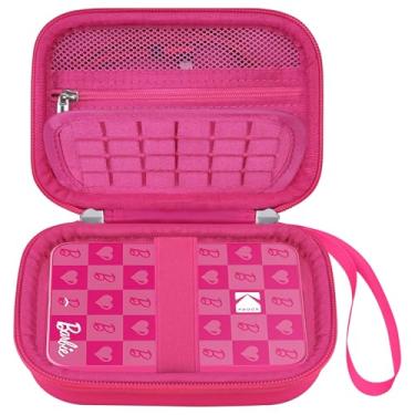 Imagem de Elonbo Estojo De Transporte Para Impressora Fotográfica Instantânea Kodak X Barbie Smartphone, Mini Portátil Colorida Sem Fio, Viagem Armazenamento, Bolso Malha Papel Step, Framboesa