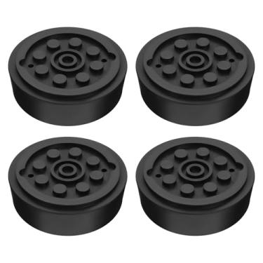 Imagem de OTOTEC 4 peças de macaco hidráulico horizontal de 52 mm para carro com bloco de borracha para carrinho de borracha, adequado para a maioria dos carros, macaco de borracha, preto