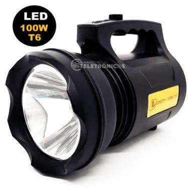 Imagem de Lanterna Holofote Super Forte 100W Recarregável LED T6 Alta Potência d