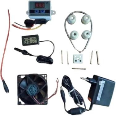 Imagem de Kit Aquecimento Completo Com Termostato Resistência Cooler Para Chocadeira Incubadora Pinteiro Criadeira Gaiola ou Viveiro