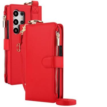 Imagem de HJZSZX Capa tipo carteira para Galaxy A55 5G (para Galaxy A55 5G/vermelho)