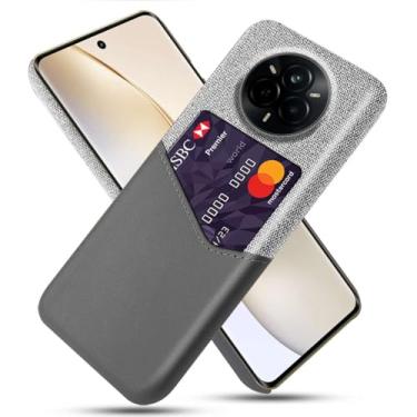 Imagem de Capa para Realme 14 Pro+,Anti-deslizamento,Proteção contra quedas de 360°,Resistência à impressão digital,Tela e caso de couro PU com 1 slot de cartão atrás-Gray