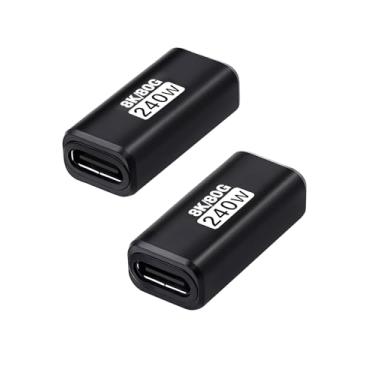 Imagem de Duttek Adaptador USB C fêmea para fêmea de 80 Gbps (carregamento rápido de 240 W e vídeo de 8 K a 60 Hz), conversor bidirecional USB C para iPad, MacBook, Thunderbolt 5/4 e dispositivos tipo C (pacote